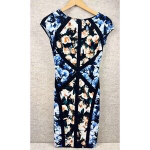 Cache Women’s Floral Dress Knee length Short Sleeve Formal Size Small